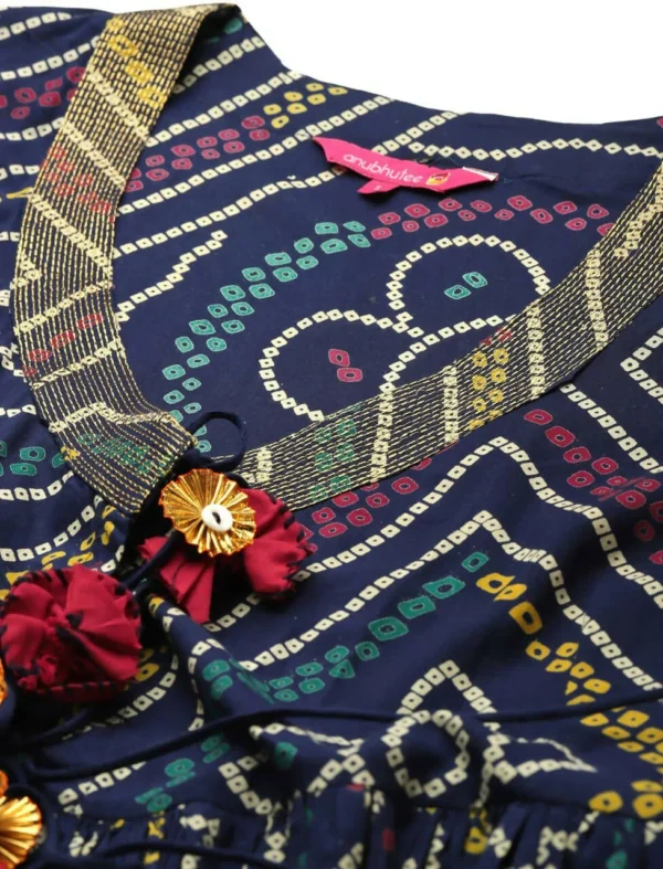Readymade AC Cotton Kurti Set With Stylish Plazo Blue Colour - Image 4