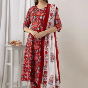 Readymade Full AC Cotton Casual Floral Printed Kurti Set